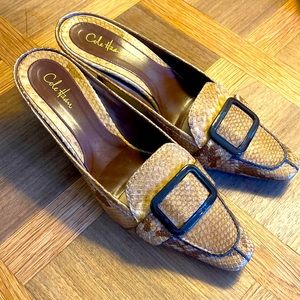 Cole Haan Mules, genuine snakeskin